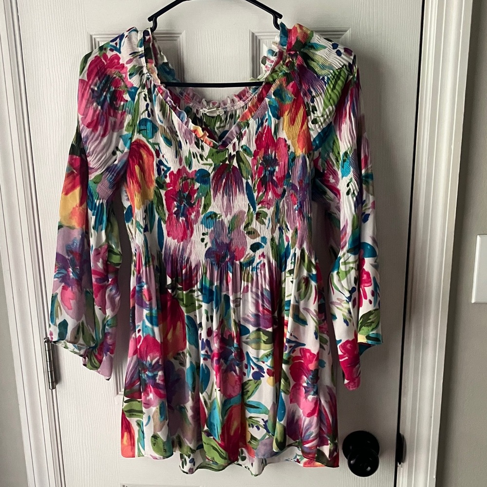 Spense Colorful Floral Blouse